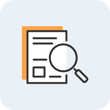 書類と虫眼鏡のイラスト